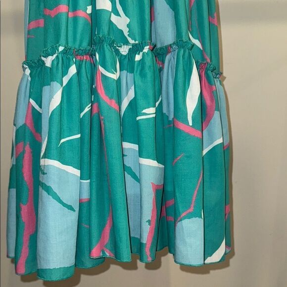 Teal and Pink Sleeveless Dress - Picture 6 of 6